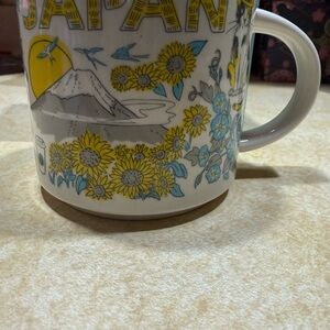 Starbucks Japan Mug - White with Yellow and Blue Accents